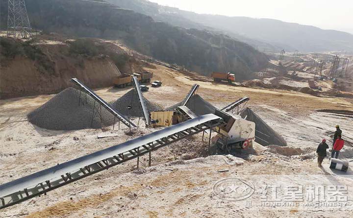 小型反击碎石机客户现场