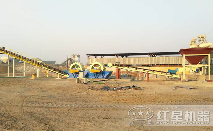 塞比亚时产100吨左右洗砂机客户现场