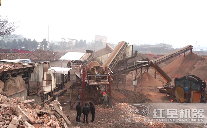 建筑垃圾制砂、洗砂现场