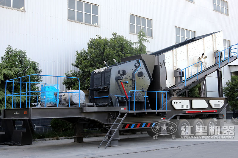 移动反击式碎沙机设备实拍